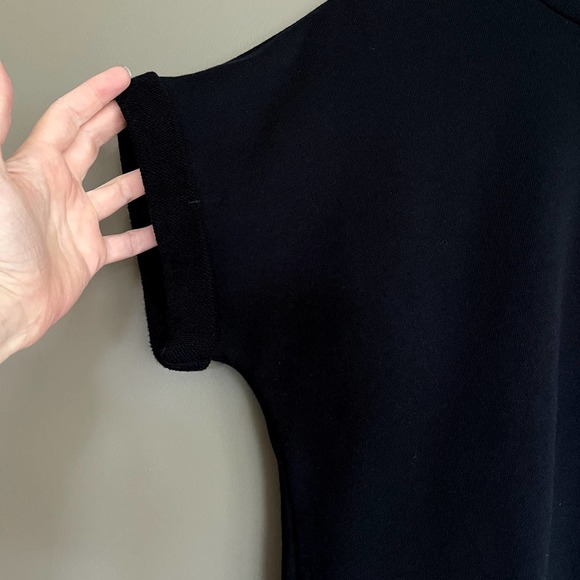 Lole Agda Short Sleeve Tee Black Size Large Sweatshirt Terry Material Athleisure - Picture 11 of 16